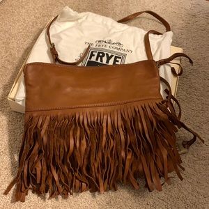 Frye soft leather fringe crossbody